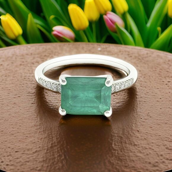 Natural Emerald Diamond Ring Size 6.5 14k Gold 1.95 TCW Certified $3,950 310582 - Picture 6 of 12